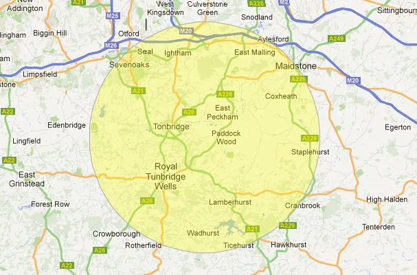 Map of  Areas Covered by JD Plumbing