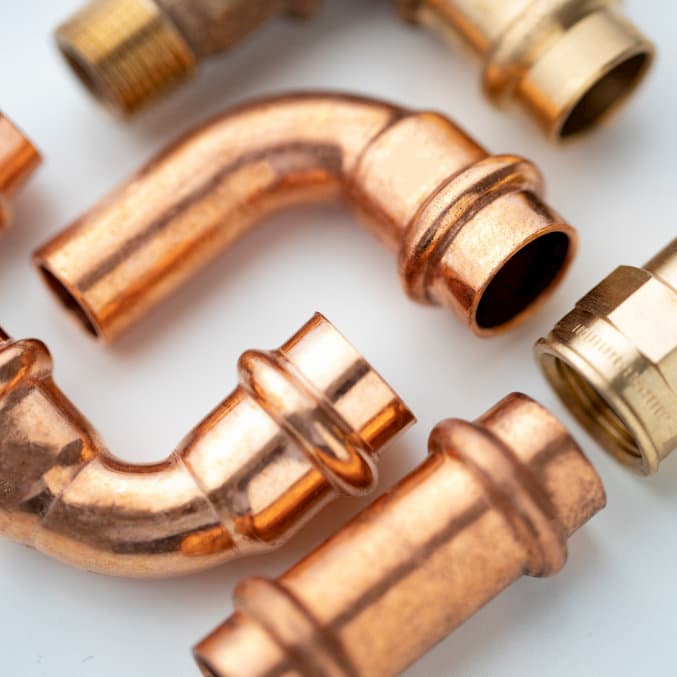 Various bits of 15mm copper piping
